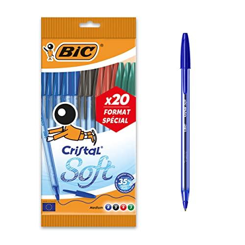 BIC Set Special Edition Penne a Sfera Cristal Soft Punta Media (1,2 mm) - Inchiostro di Colori Assortiti, Confezione da 20