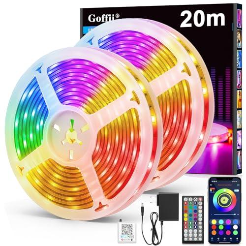 Striscia LED, striscia LED Bluetooth, RGB, autoadesiva, con telecomando e app. Sincronizzazione musicale, regolazione timer, dimmerabile, striscia luminosa a LED per la decorazione della stanza