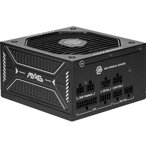 MSI MAG A750GLS PCIE5 Alimentatore ATX - 750W 80 PLUS Gold, ATX 3.1, Supporto GPU PCIe 5.1, connettori 12V 2x6 pin nativi e bicolore, cavi con guaina marcata