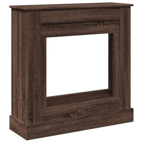vidaXL Cornice per Camino Rovere Marrone 90x30x90 cm in Truciolato, cornice per caminetto, struttura per camino, decorazione camino, telaio per camino