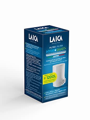 LAICA Cartuccia Filtro Acqua di Ricambio HYDROSMART+™ Metal Stop - Compatibile con Filtro Rubinetto LAICA e Filtro Rubinetto Genova - 4 Mesi di Acqua Filtrata, Riduce Metalli Pesanti e Cloro