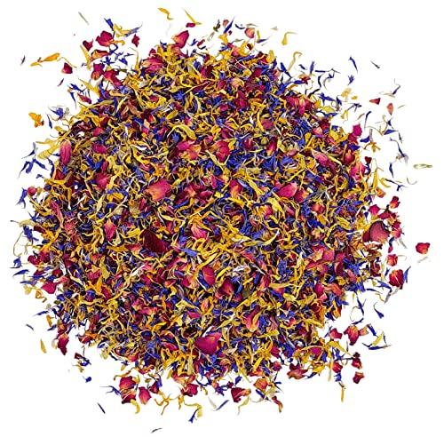 Miscela Di Fiori Primaverili - Rosa Commestibile, Fiordaliso E Calendula - 10g Fiori Commestibili Di Qualità Culinaria Premium - Perfetta Per Bevande, Torte E Delizie Culinarie
