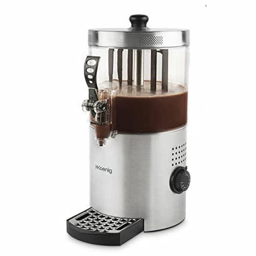 H.Koenig Dispenser per cioccolata calda Acciaio inox SHK800, 1200W, Ciotola rimovibile da 3L, Termotasto regolabile, Mantenimento in caldo, Sistema antigoccia, Lavabile in lavastoviglie