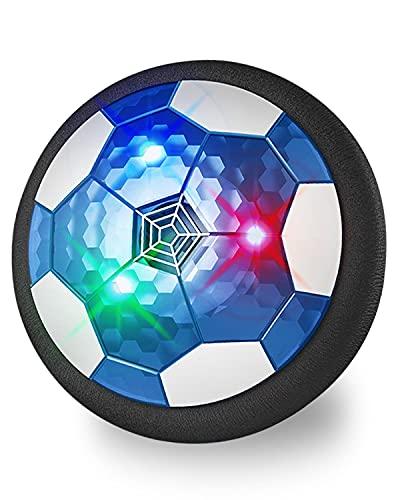 Maxesla Pallone Calcio Fluttuante Ricaricabile, Pallone Fluttuante con LED Luce Air Power Soccer Disc da Allenamento in Schiuma Morbida Paraurti, Giocattoli Sportivi per Bambini 3-12 Anni