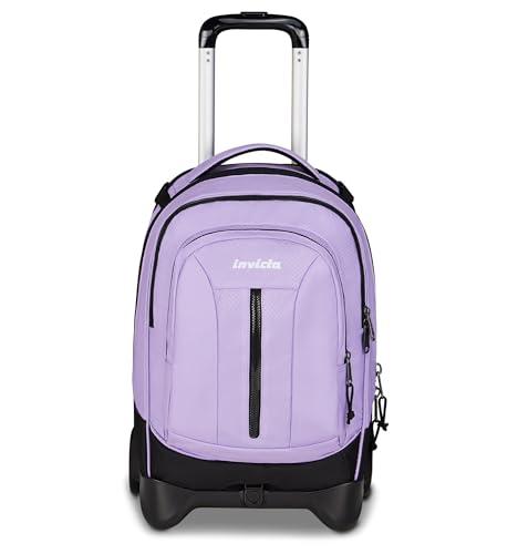 Invicta Trolley Plug Led, Lilla, 34 L, Doppio Scomparto, Led frontale incorporato, Cross-over System, Tasca attrezzata, Tasca porta pc, Tasca portaborraccia, Scuola media e superiore, Ragazza