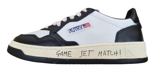 AUTRY Scarpe Sneakers da Uomo in Pelle Match AULM BH02 Bianco-Nero TG.42