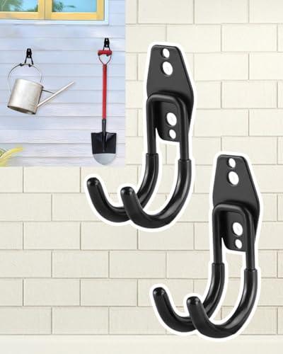 2 ganci da parete sono utilizzati per appendere ganci trasparenti in acciaio resistente, adatti per appendere biciclette, scale, attrezzi da giardino e oggetti di grandi dimensioni in bagni e cucine