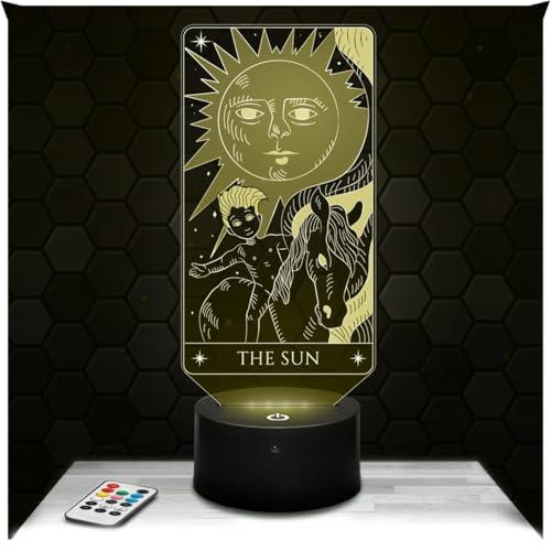 Lampephoto.fr - Lampada 3D Moderna Il Sole Arcani Tarocchi, Luce Notturna Tattile, Idea Regalo Deco Carta di divinazione Cartomanzia oracle, Lampada Deco Il Sole Arcano Tarot, Idea Regalo per Natale