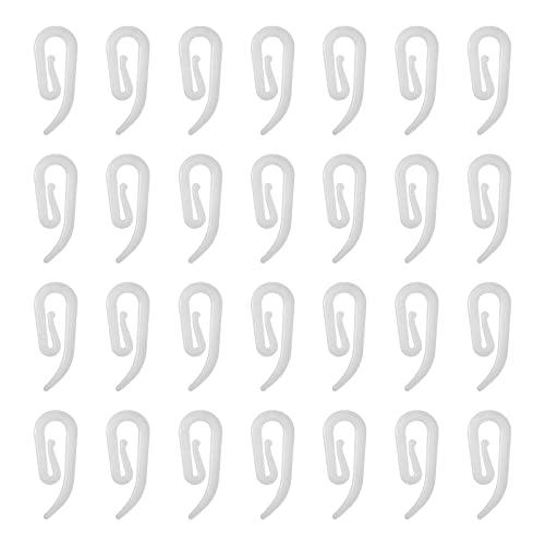 Redamancy Gancetti Tende, 100 pcs Ganci per Tende in Plastica, Ganci Tende Rinforzato A Forma Di G, per Tenda per Porta, Tenda per Finestra e Tenda per Doccia (Bianco)
