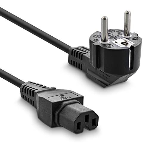 InLine® 22098 Cavo Alimentazione, Spina Schuko CEE-7/7 90° a Presa IEC-320-C15, 1.8 m, Nero