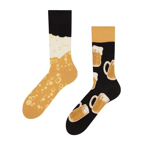 Dedoles Calzini Unisex Donna Uomo & Bambini Calze Cotone con tanti Design divertenti sinistra destra diversi, colore: Nero, disegno: Birra alla Spina, taglia: 43-46