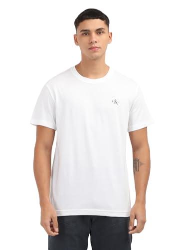Calvin Klein T-shirt Maniche Corte Uomo Confezione da 2 Monologo Scollo Rotondo, Bianco (Bright White/Bright White), M