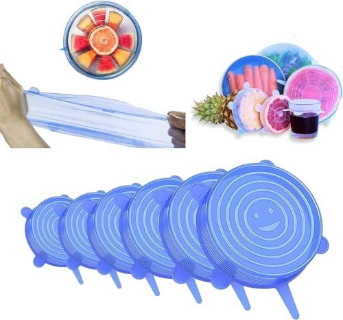 Coperchi elasticizzati in silicone, coperchi elastici durevoli ed ecologici, riutilizzabili, resistenti al calore, coperchi di diverse dimensioni per ciotole