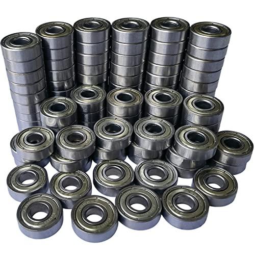 Tonmp Cuscinetti a sfera 608-ZZ – Cuscinetti a doppia scanalatura in miniatura sigillati in metallo, schermati, per mobili, skateboard, pattini in linea, scooter, pattini a rotelle (8 mm x 22 mm x 7