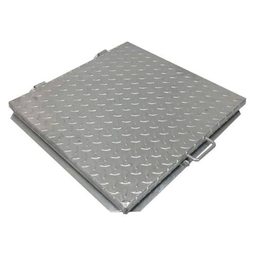 EINSIDE Coperchio cisterna, Chiusino per cisterna zincato bugnato, Tombino zincato per ispezione, 70 x 70 cm