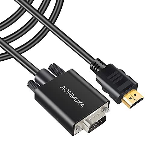 JOPHEK Cavo HDMI a VGA da 1,8 m, supporto 1080P per convertire il segnale collega un PC desktop, DVD, laptop con porta HDMI un monitor, proiettore, HDTV con porta VGA