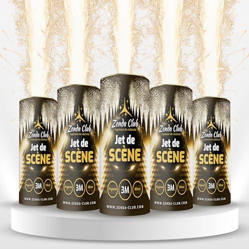 Zenda club® 5(oro) - Getti da scena 3 metri / 60 secondi - Fuochi d'artificio interni - Oro
