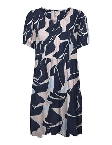 ONLY Onlnova Life Vis Thea KH Dress AOP, Sky Captain, M Donna