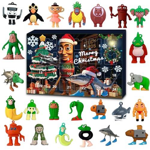 PICKONA Figurine Italian Brainrot 2025 Tung Tung Tung Sahur Tralalero Tralala 24Pcs Calendario Dell’Avvento Giocattoli Divertenti Sorpresa Festiva per Bambini e Adulti