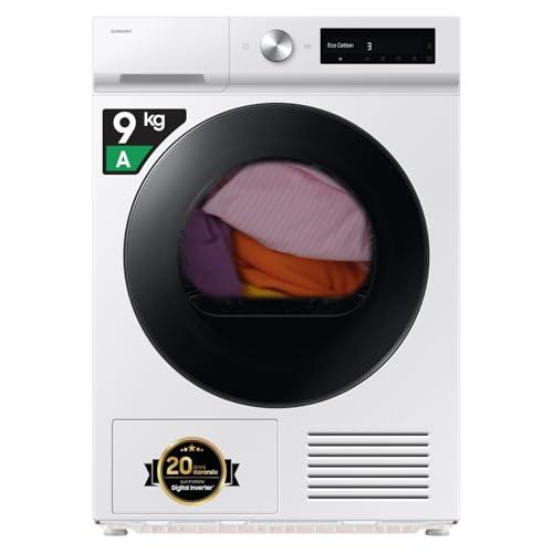 Samsung Asciugatrice Bespoke AI DV90DB7845GW/U3, 9 kg, Pompa di Calore, Wifi, Sensore Optimal Dry, Quick Drive, Display AI Control, Carica Frontale, 60L x 85H x 60P cm