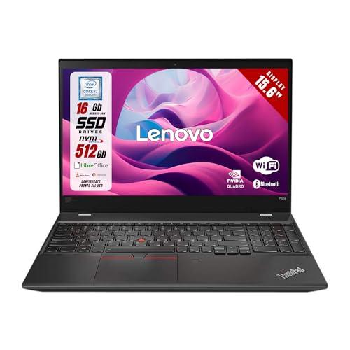 Lenovo ThinkPad, Pc Portatile Notebook Display 15,6 pollici 1920 x 1080 Full HD, Intel i7-8750H Ram 16Gb SSD 512Gb Win 11 GPU Quadro P1000 4Gb (Ricondizionato)