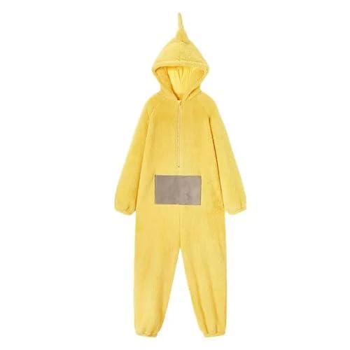 cutecool Pigiama Donna Jumpsuit Costume Onesie Pigiama Unisex Animale One-Piece Costume Homewear Sleepwear Party-Giallo-s-Teletubbies
