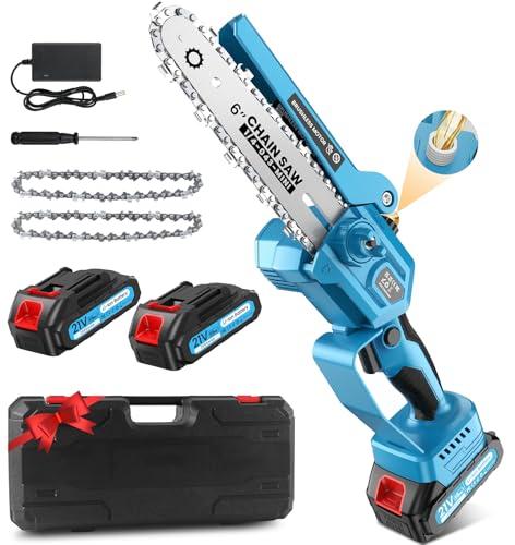 Motosega a Batteria, 4000mAh Mini Motosega 6