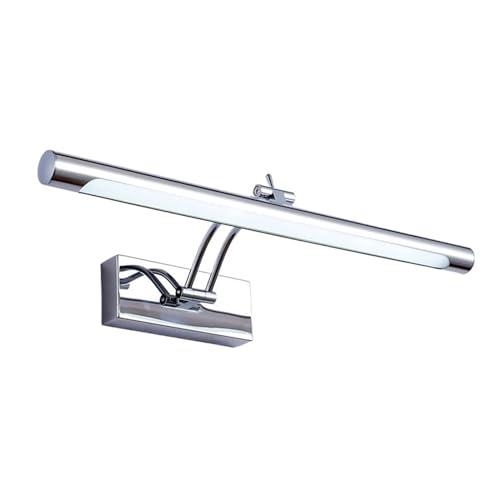 BAFEIYA Luci per quadri da parete Lampada da parete moderna for bagno a LED, acciaio inossidabile impermeabile L40 / 55 / 70CM, applique for specchio da interno con interruttore(Silver,9W 40CM)