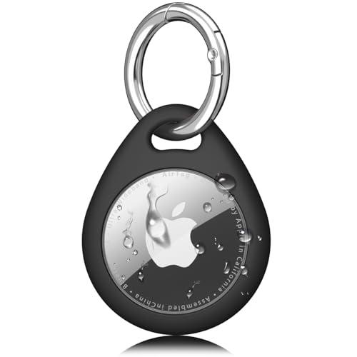 YLK AirTag Portachiavi per Apple Airtag Impermeabile, Custodia per Airtag Apple con Portachiavi, Portatile Cover Protettiva per Bagaglio Zaino Bambini Collare Cane (Nero)