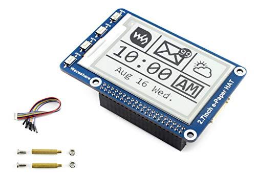Waveshare 264x176 Resolution 2.7 inch e-Paper Display Hat E-Ink Screen LCD Module SPI Interface with Embedded Controller for Raspberry Pi 2B 3B 3B+ 4B Zero Zero W/Arduino/STM32/Jetson Nano