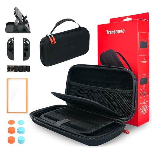 TRANSNOVO Custodia Compatible con Nintendo Switch 2 con Accessori – Case Rigido con 24 Slot per Cartucce di Gioco, Protezione Schermo HD, Supporto, Tappi per Joystick e Custodie per Joycon