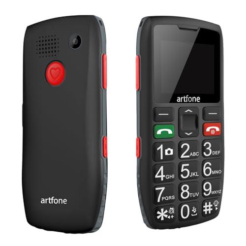 artfone C1 Telefono Cellulare per Anziani con Tasti Grandi丨Volume alto丨Funzione SOS丨Chiamata Rapida丨Funzione di orario丨Batteria da 1800 mAh丨Doppia SIM GSM Senior Telefoni丨1.8