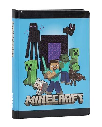 MINECRAFT - Diario Scuola, Agenda Giornaliera 12 Mesi per Bambini e Ragazzi, con Copertina Imbottita, 320 Pagine Colorate, Ideale per Scuola Elementare e Media, 13x17.8 cm, Blu Pixel