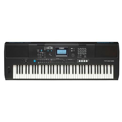 Yamaha Digital Keyboard PSR-EW425 - Tastiera Digitale Versatile - Design Portatile con 76 Tasti a Tocco Sensibile, 820 Voci e Pannello di Controllo LCD - Nero