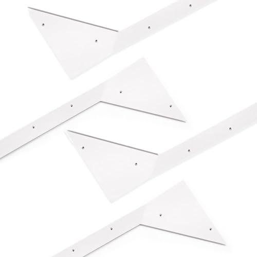 FAS PENDEZZA Serie Angolari Fermavetro Alti per Calcio Balilla - Kit Completo Biliardino, Altezza 4 cm, Materiale in Nylon, Colore Bianco (Angolari Basse)