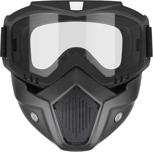 Airsoft, Paintball Full FaceTactical Maske,Maschere rimovibili con Goggles, per moto, ciclismo, sci, Halloween, CS gioco, cosplay