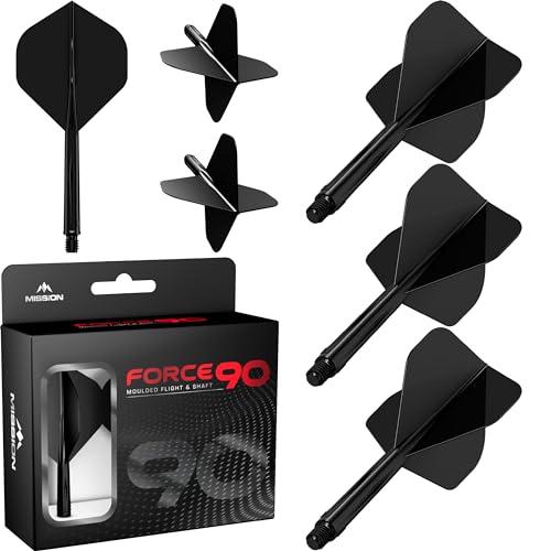 Mission Darts Force 90 | Freccette con sistema integrato di precisione e asta, confezione da 3 alette e steli combinati professionali altamente durevoli | Standard No.2