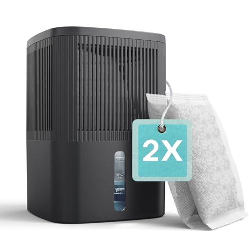 AROEVE Deumidificatore, 450g x 2 Assorbitore di Umidità | Capacità 1000 ml | Protezione di 2 Mesi contro l'Umidità (900g) | Senza Elettricità, Ecologico & Portatile per Armadio di 15㎡, Stanza & Roulo