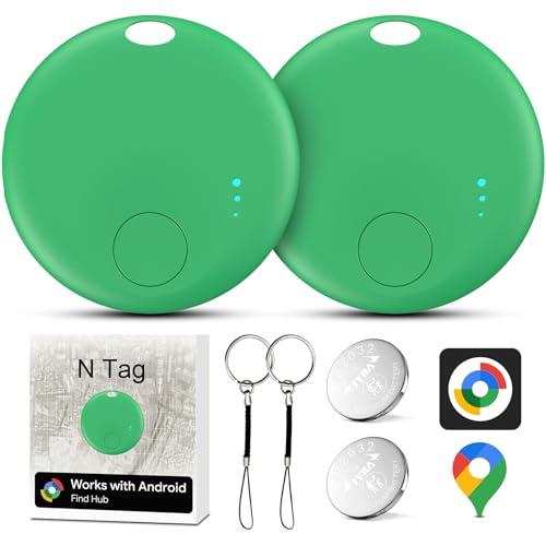 Air Tracker Android, 2 PCS Smart Tracker Localizzatore Chiavi Compatibile con Trova Dispositivo(Solo Android), Bluetooth Tracker Tag Compatibile per Portafogli,Chiavi,Zaini