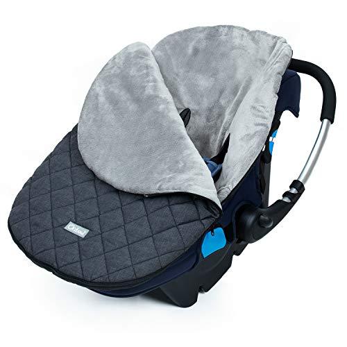 Orzbow Universale Sacco per Ovetto Invernale, Impermeabile Sacco a Pelo Termico per Seggiolino Auto (Maxi-Cosi/Römer/Cybex) con Imbracature a 3 e 5 Punti, Primavera e Autunno, Fodera Corta in Peluche