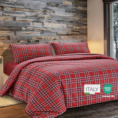 Dorian Home - Set Copripiumino Matrimoniale 250x210 con Sacco Copri Piumino Cotone 100% Puro, Morbido e Certificato + 2 Federe Cuscino Letto 50x80 con Patella di 18 cm, Parure Copripiumino 4 Stagioni