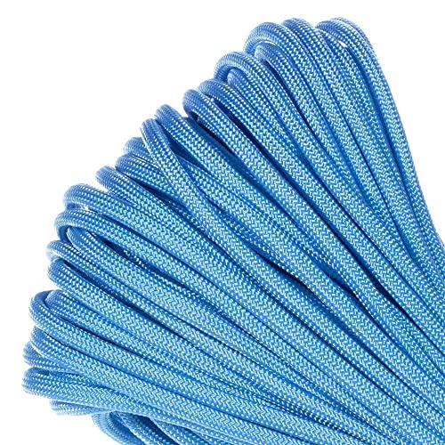PARACORD PLANET – Cavo per Paracadute a 7 Fili in Nylon Paracord di Grado Commerciale di Tipo III (Azzurro, 50 Piedi)