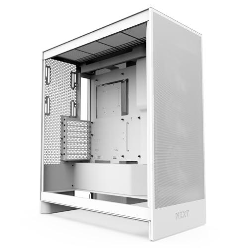 NZXT H7 Flow | Case Airflow ATX mid-tower | 3 ventole 120mm sul fondo per raffreddare la GPU | 3 ventole 120mm anteriori | Supporto anteriore radiatore da 420mm | Gestione cavi | Bianco