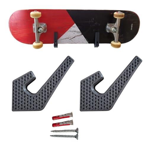 Enhanc3d Designs Supporto Skateboard Parete – Appendi Skateboard da Muro – Supporto da Parete per Skate, longboard o Surfskate. Design Moderno.