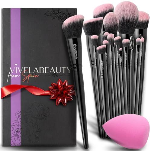 Set Pennelli Make Up 18 Premium synthetic pennello trucco, Kit professionali per fondazione cipria fard ombretto, Pennelli make up, Pennelli trucco make up, Ideale per regalo Compleanno San Valentino.