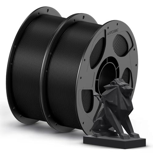ANYCUBIC Filamento PETG, Diametro 1,75 mm, Elevata Resistenza alle Temperature, Premium Engineering PLA Alternativo, Compatibile con Diverse Stampanti 3D per Progetti di Qualità-2kg nero