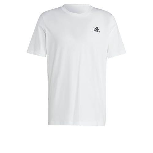 adidas Uomo Essentials Single Jersey Embroidered Small Logo Tee, White, L