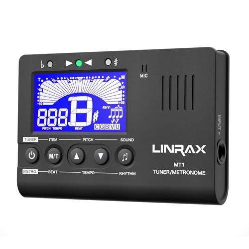 Linrax MT1 Accordatore Metronomo, Metronomo Accordatore Digitale Generatore di Toni 3 in 1 per Chitarra Basso Ukulele Violino Sassofono Tromba Flauto, Accordatore Cromatico per tutti gli Strumenti