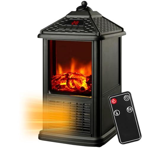 Maison Rouge Caminetto Elettrico da Tavolo con Telecomando per Contollo da Remoto 1000W con Effetto Camino 3D - Controllo della Temperatura per Ogni Esigenza e Timer 12 Ore - 32x18,5x18,5cm