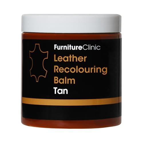 Furniture Clinic Balsamo Ricolorante per Pelle in 16 Colori Colore Marrone Chiaro Nutriente, Ripara, Rinnova Pelle Assorbente Sbiadita, Usurata, Graffiata- Divani, Sedili Auto, Scarpe, Borse, Giacche